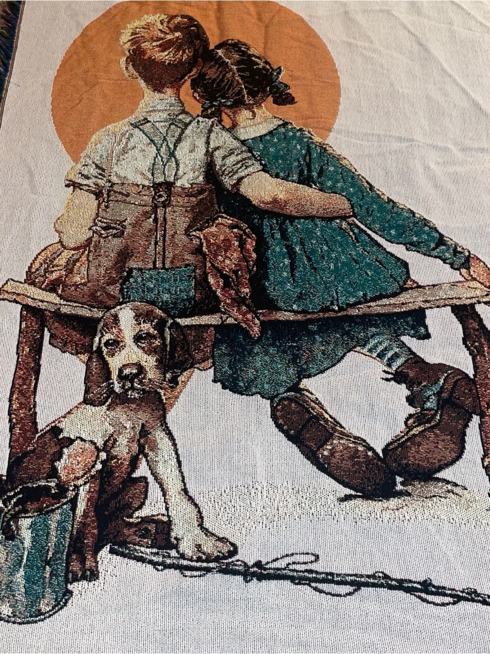 The Northwest Norman Rockwell Multicolor Woven Throw Blanket -